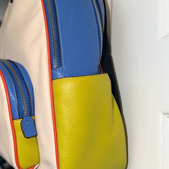 Coach Court Backpack In Colorblock CJ597 Chalk Multi - Picture 3 of 11